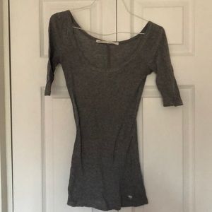 Abercrombie scoop neck long gray T-shirt S